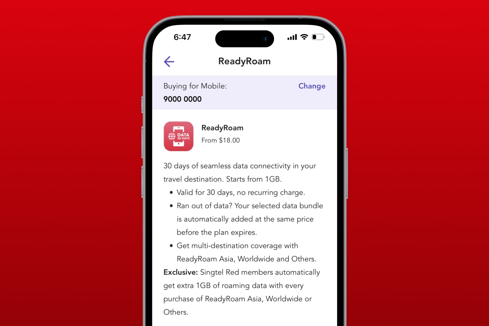 Activate ReadyRoam plan Step 4: Check that your details have been accurately listed